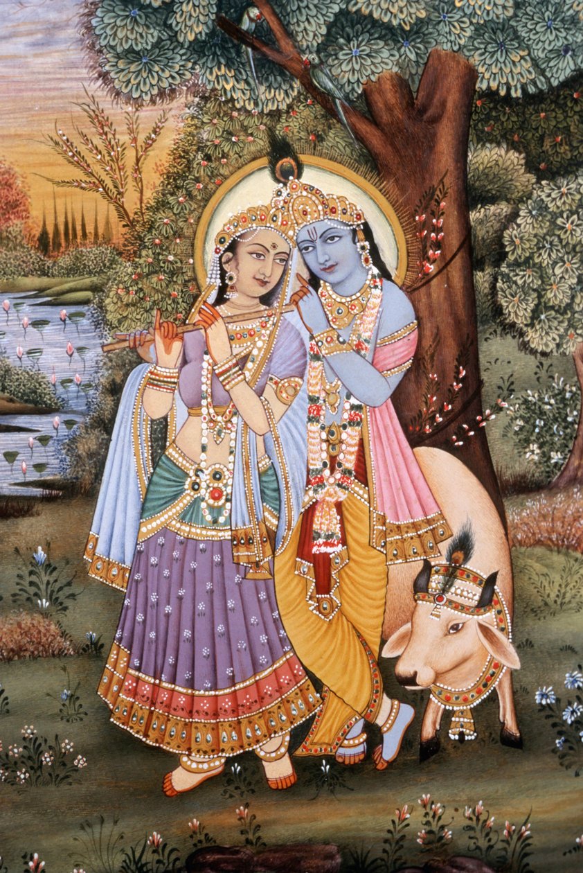 Miniatures de Radha Krishna - School Indian