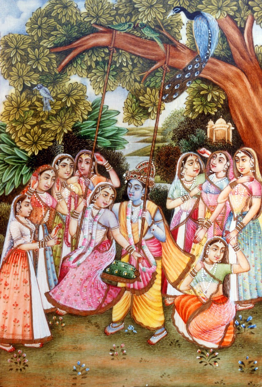 Miniatures de Radha Krishna - School Indian