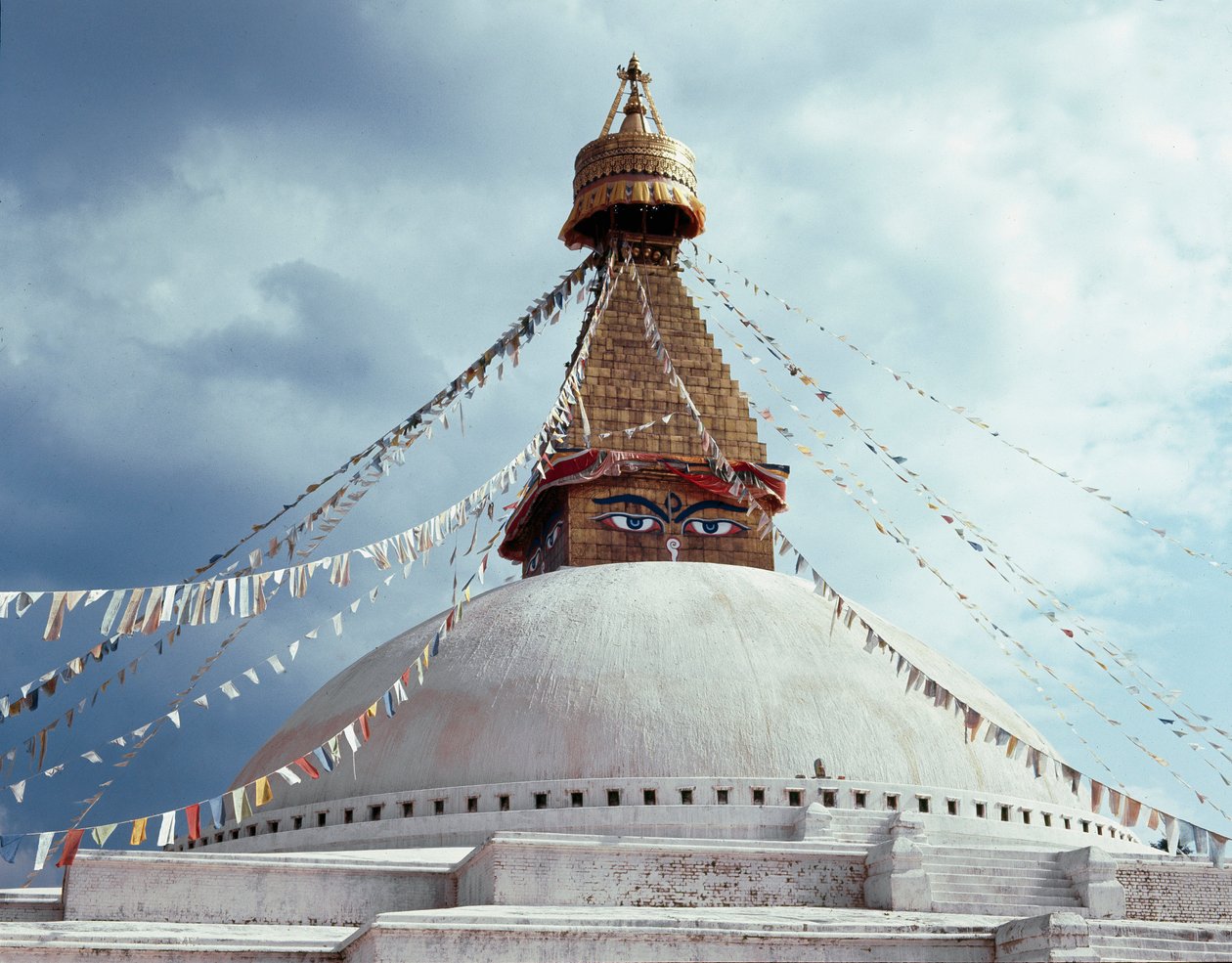 Vue du stupa bouddhiste, 8ème siècle - School Nepalese