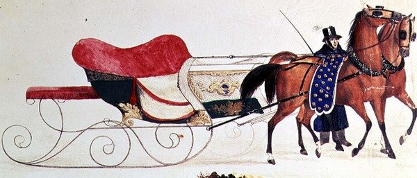 Traîneau tiré par des chevaux - School Russian