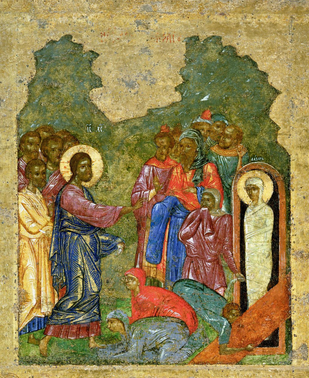 La Résurrection de Lazare, École de Novgorod - School Russian
