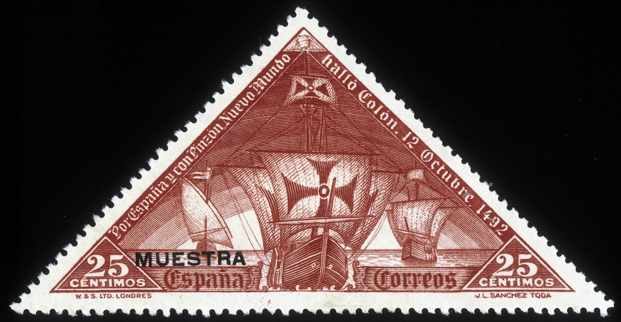 Timbre espagnol sur les caravelles de Christophe Colomb - School Spanish