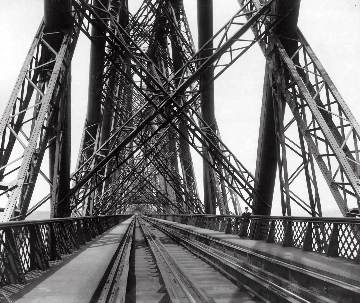Sur le pont du Forth, vers 1890 - Scottish Photographer