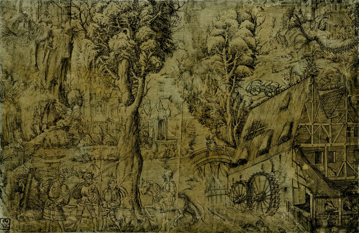 Paysage avec moulins à vent - Sebald Baumhauer