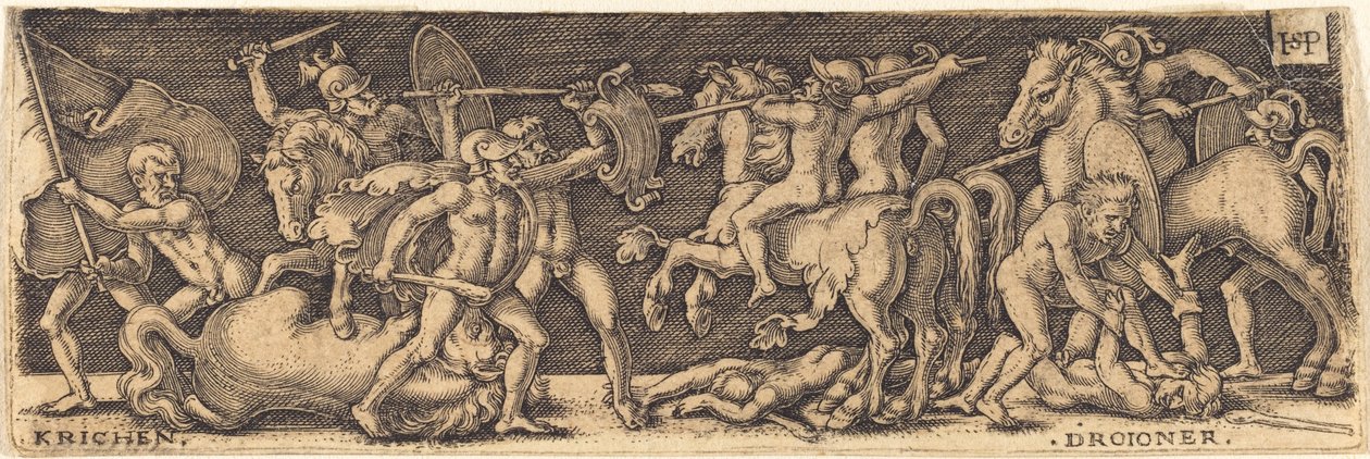 Combat des Grecs et des Troyens - Sebald Beham