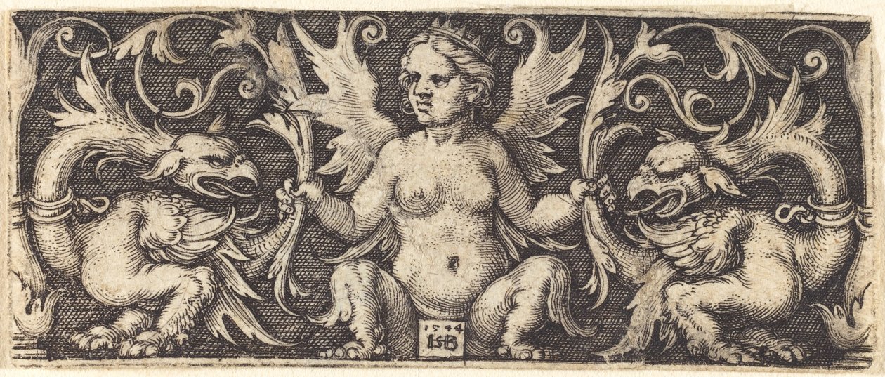 Ornement avec démon féminin - Sebald Beham