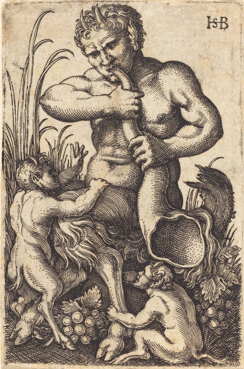 Satyre soufflant dans une corne - Sebald Beham