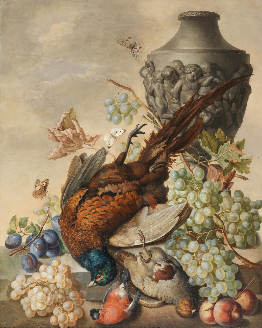 Nature morte avec amphore en pierre - Sebastian Wegmayr