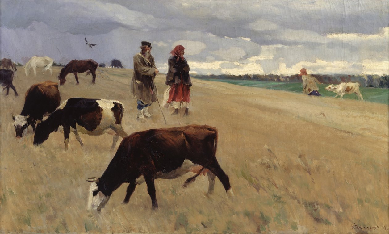 Sur le champ de chaume, 1896 - Sergei Arsenevich Vinogradov