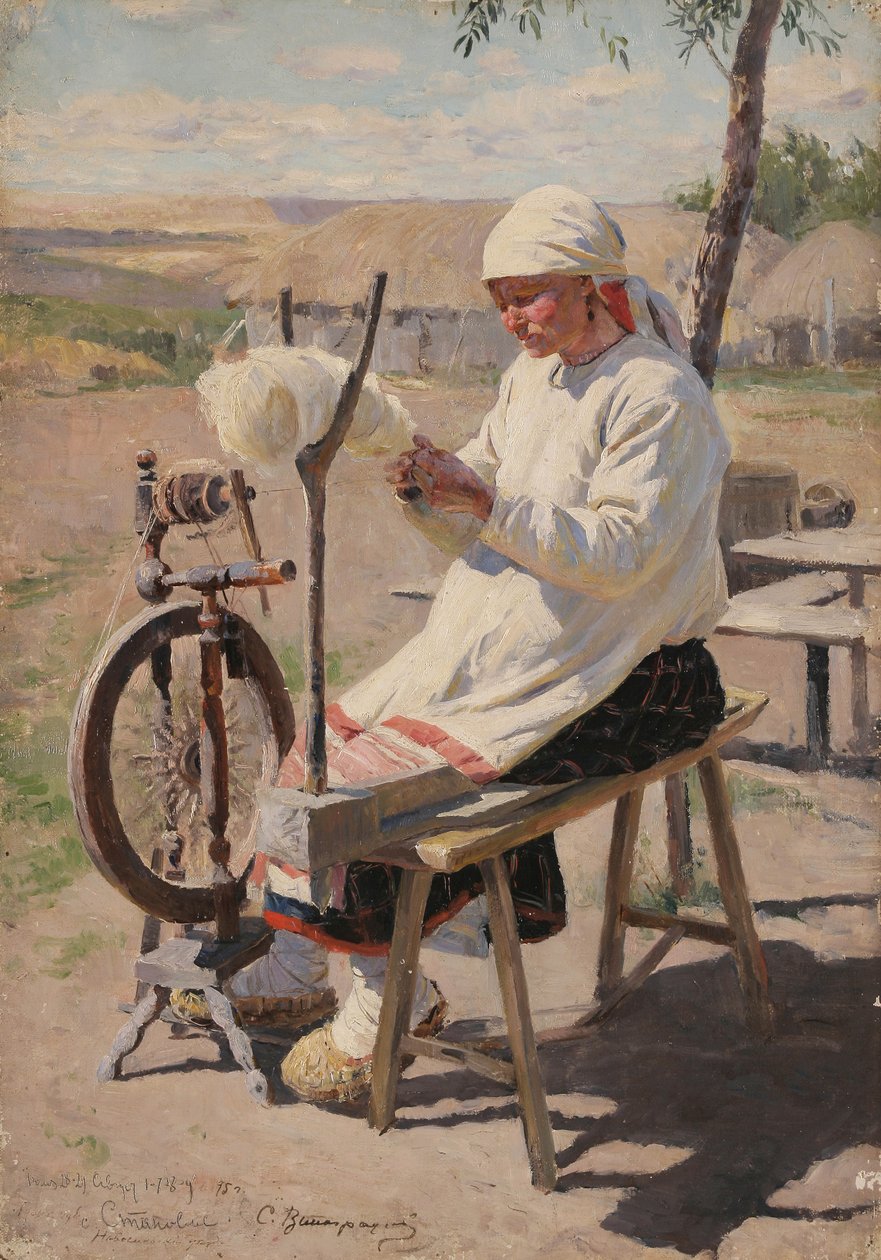 La fileuse, 1895 - Sergei Arsenevich Vinogradov