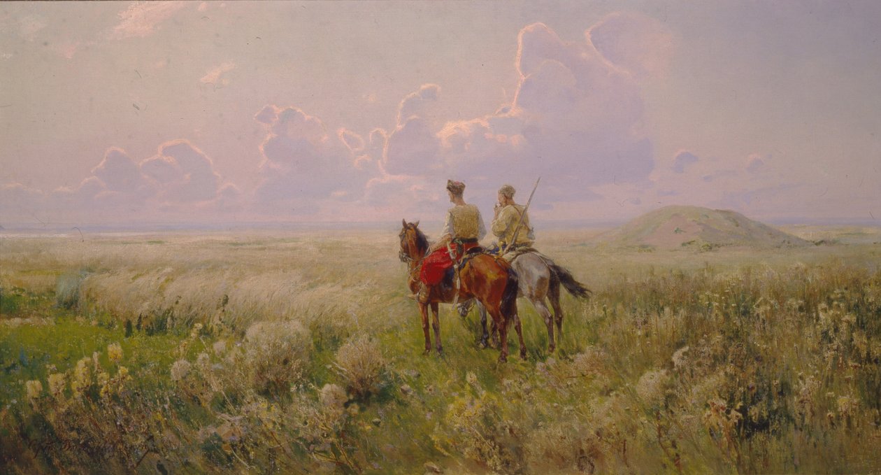 Cosaques dans la steppe - Sergei Ivanovich Vasilkovsky