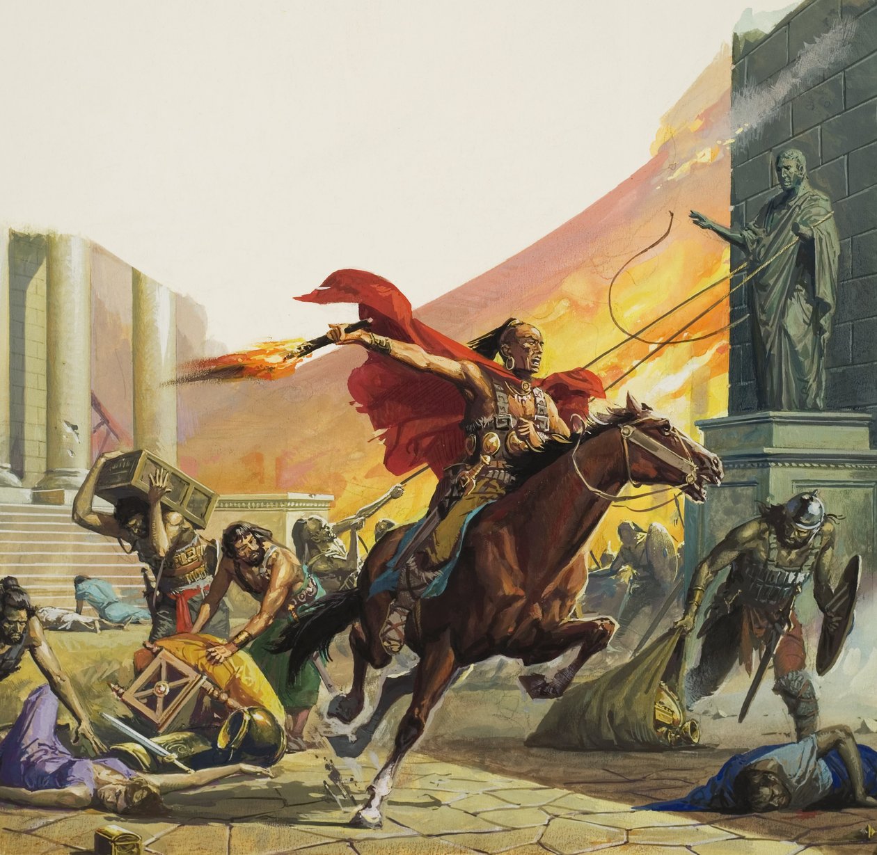 Barbares à la porte (gouache sur papier) - Severino Baraldi