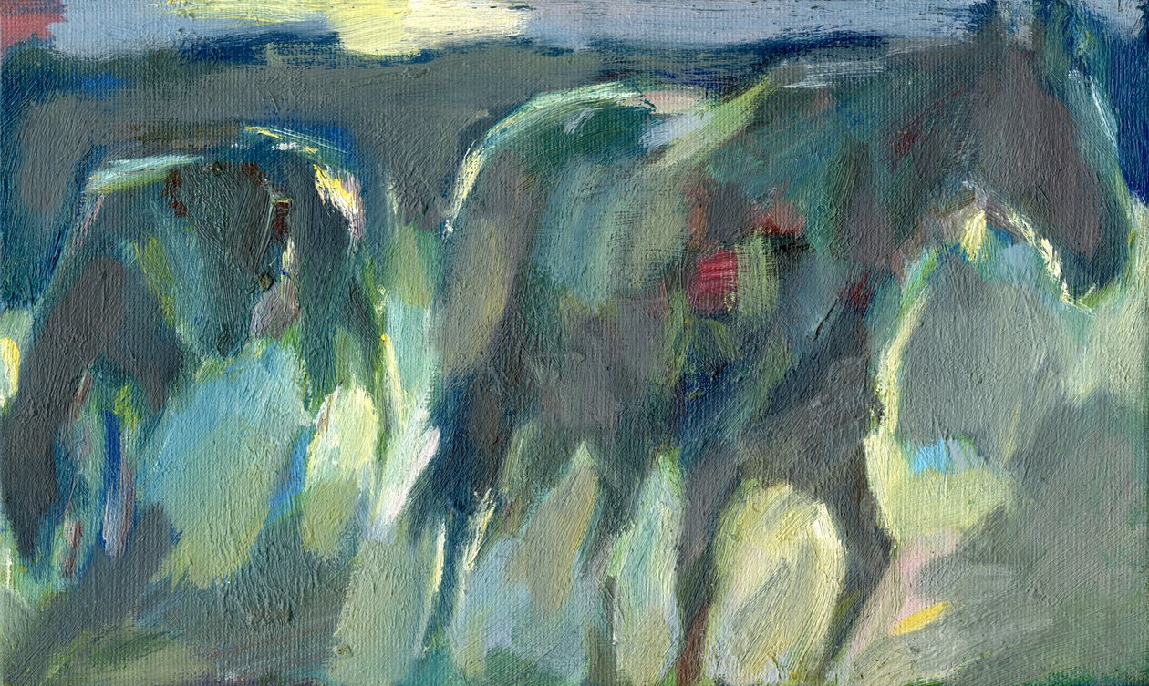 Soirée des chevaux, 2024 (huile sur carton) - Shaun Carey