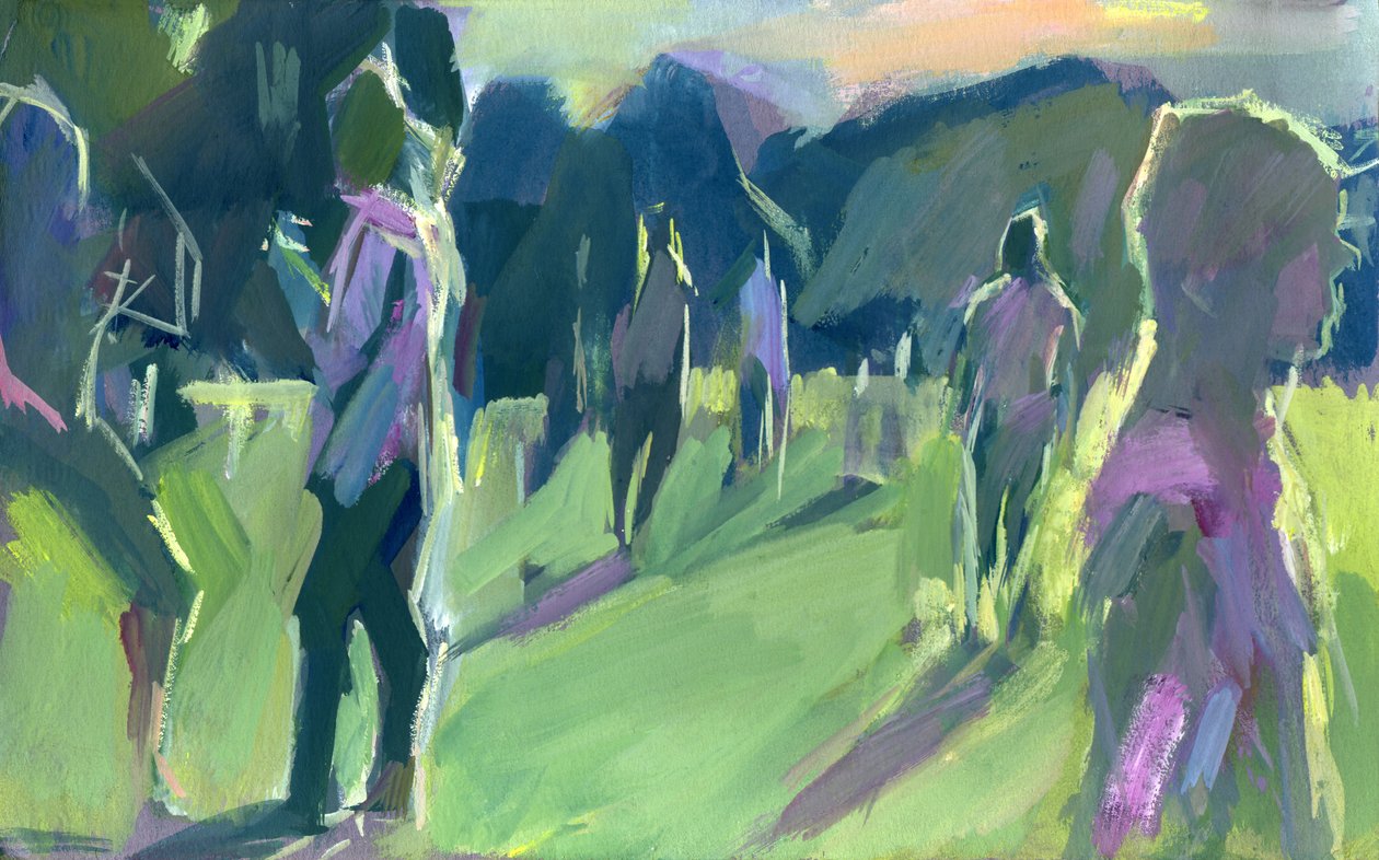 Parc, soir, 2024 (gouache sur papier) - Shaun Carey