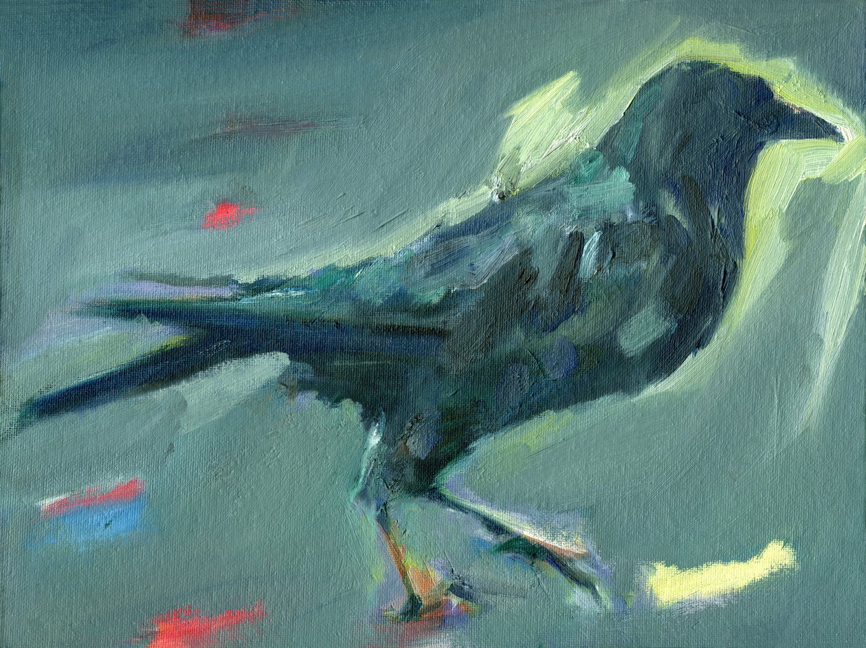 Corbeau en marche, 2024 (huile sur toile) - Shaun Carey