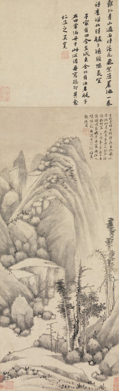 Ancrage par une nuit pluvieuse - Shen Zhou
