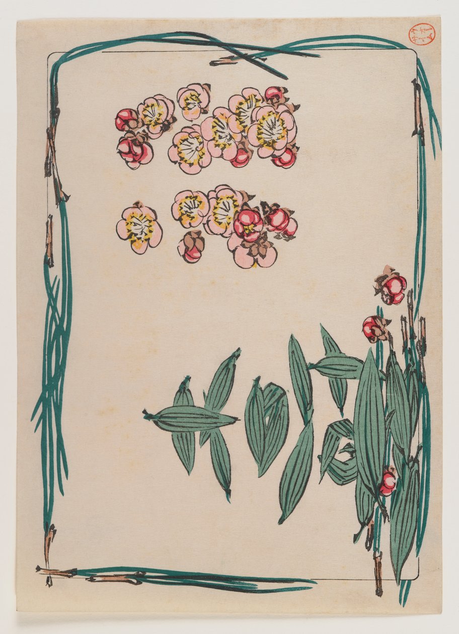 Fleurs de cerisier avec bordure d