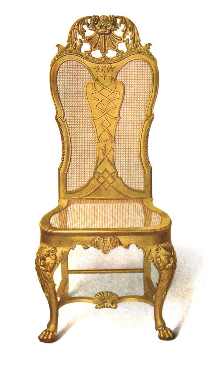 Chaise en canne dorée, 1906 - Shirley Charles Llewellyn Slocombe