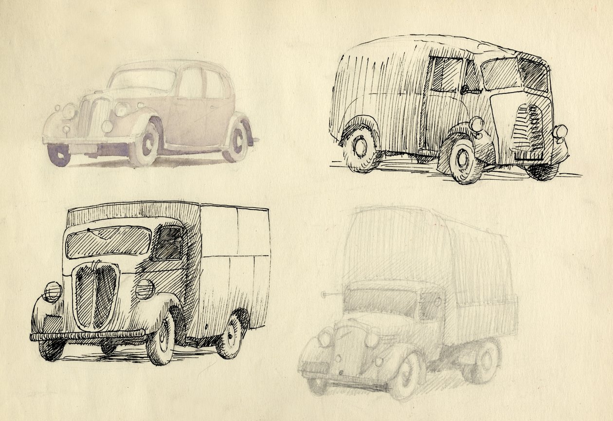 Voiture et camions, 1951 - Shirley Markham