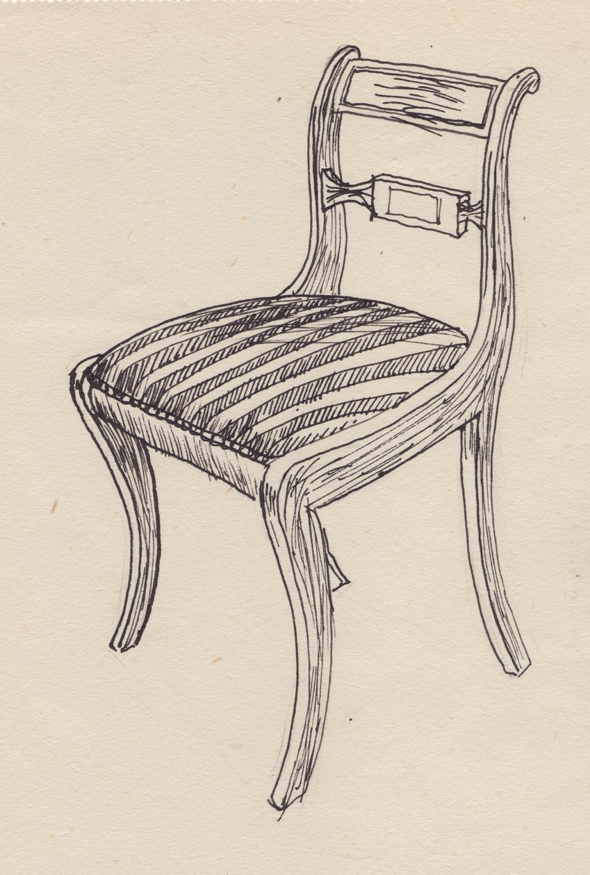 Chaise avec siège rayé - Shirley Markham