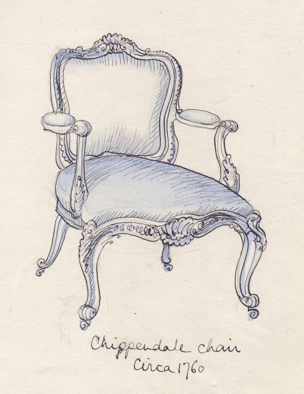 Chaise Chippendale, vers 1950 - Shirley Markham