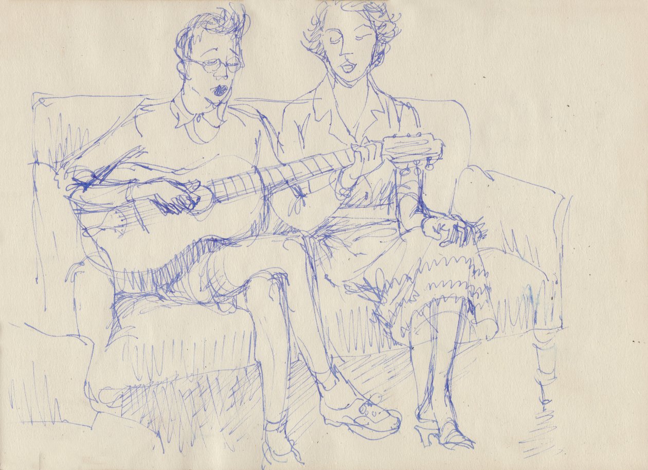 Couple avec une guitare - Shirley Markham