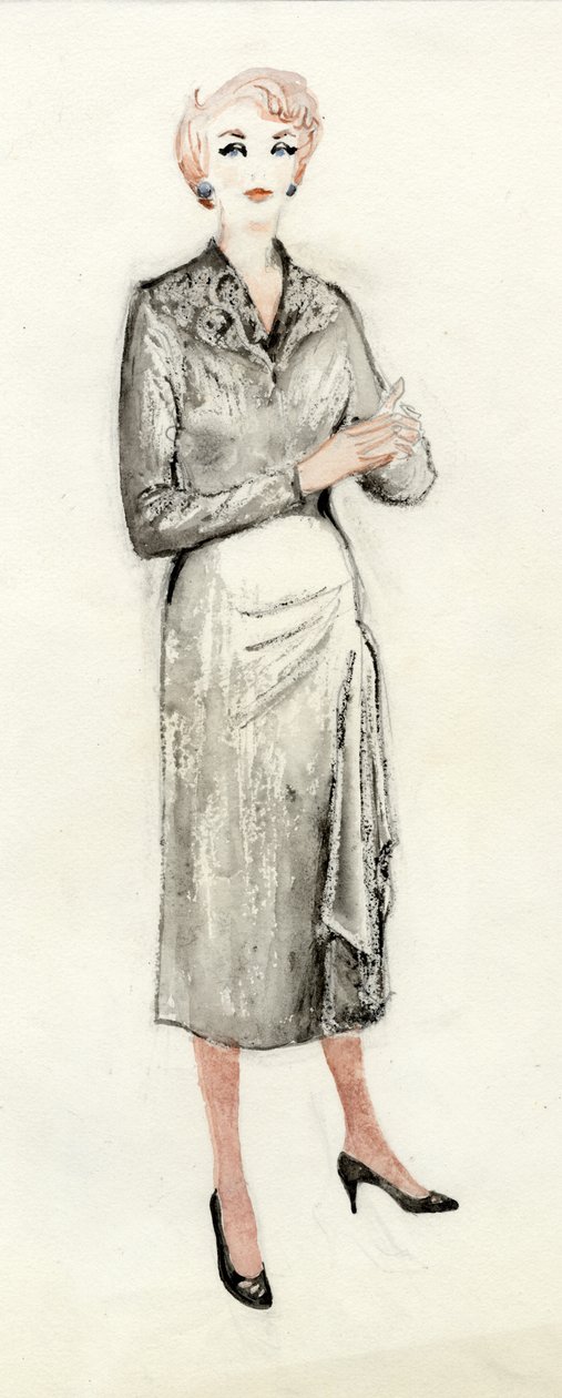 Femme en robe noire, vers 1950 - Shirley Markham