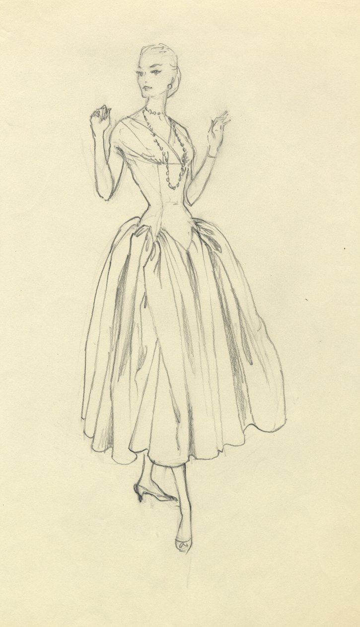 Femme en robe à taille étroite, vers 1952 - Shirley Markham