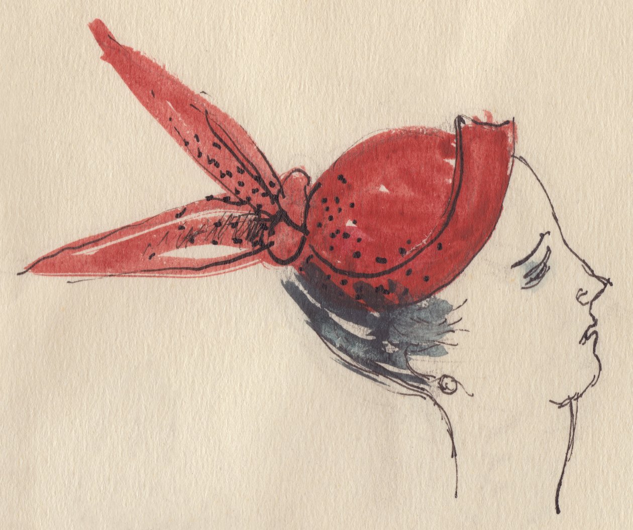 Femme au chapeau rouge, vers 1950 - Shirley Markham