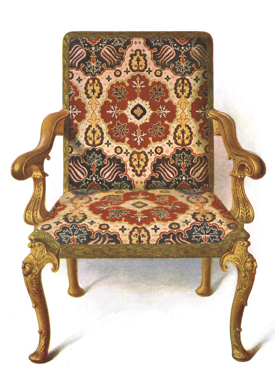 Chaise dorée recouverte de broderie - Shirley Charles Llewellyn Slocombe