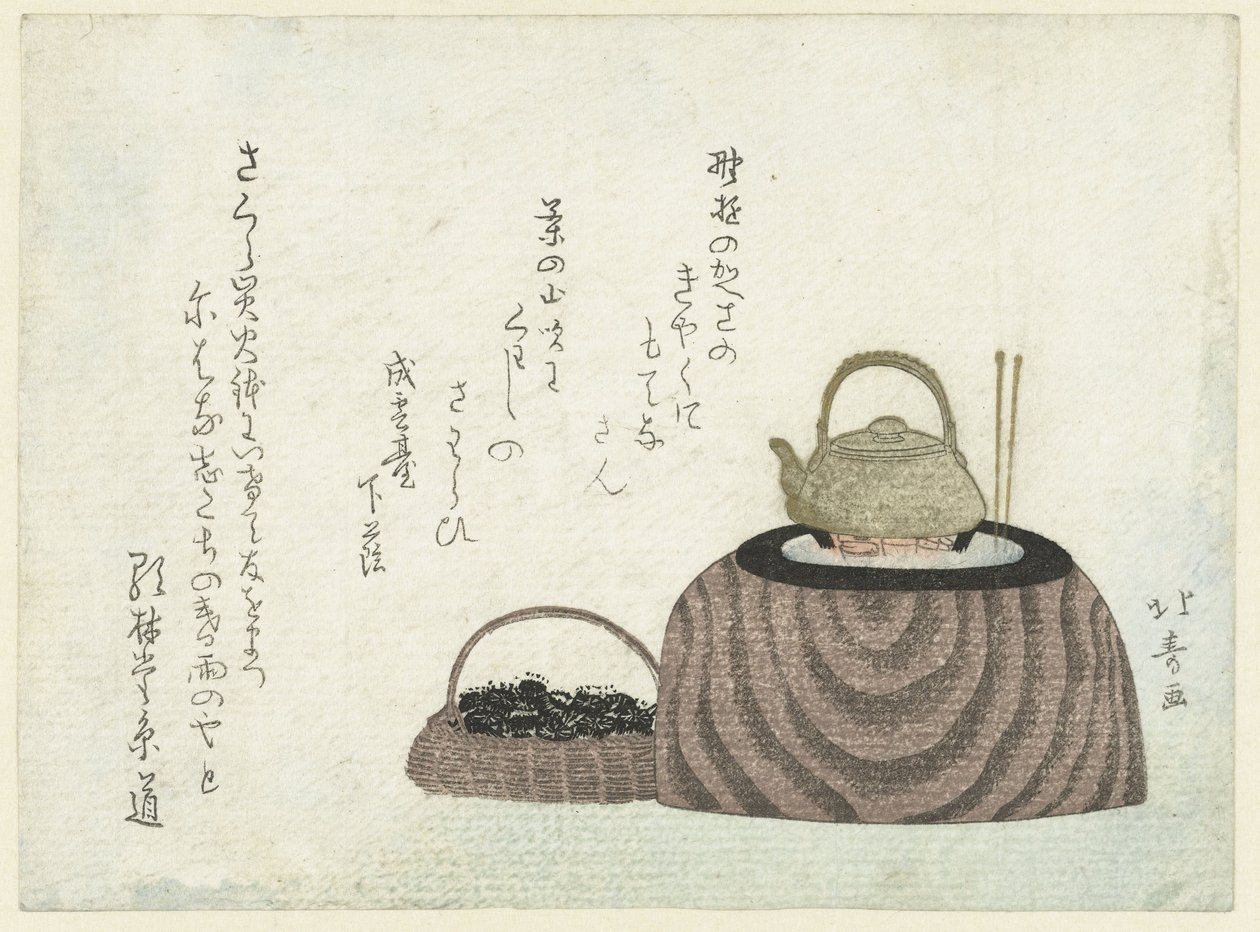 Une bouilloire sur un brasero - Shotei Hokuju