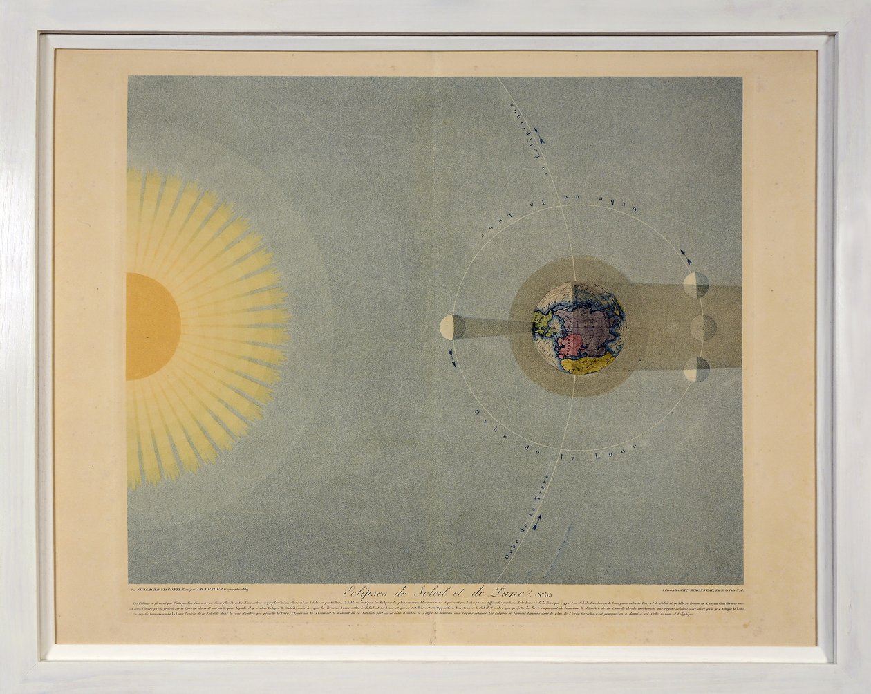 Éclipses de Soleil et de Lune (no. 5), de Tableaux du Système Planétaire, pub. Paris, 1839 - Sigismond Visconti