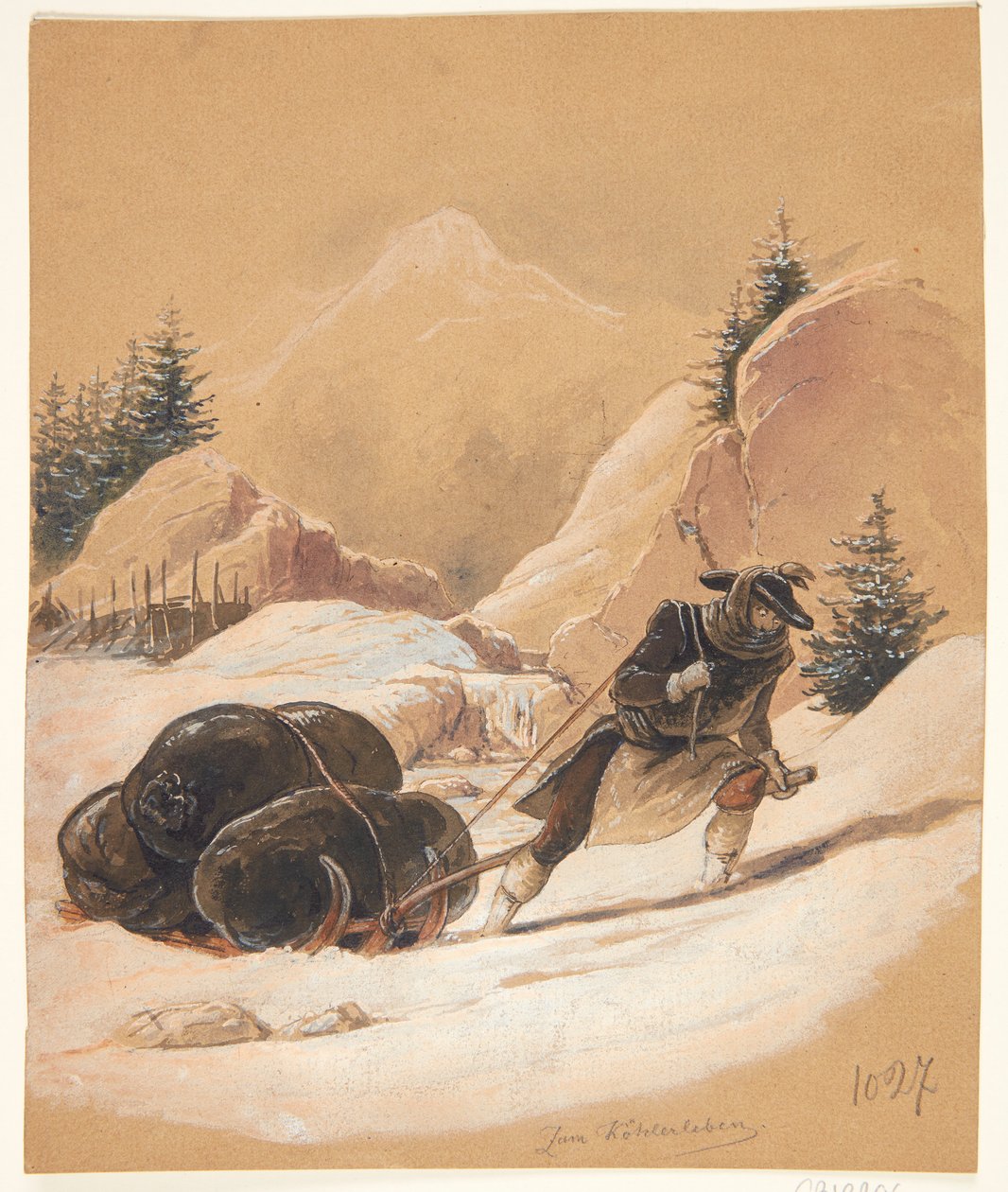 Danois : Homme avec traîneau - Sigmund Ferdinand Ritter von Perger