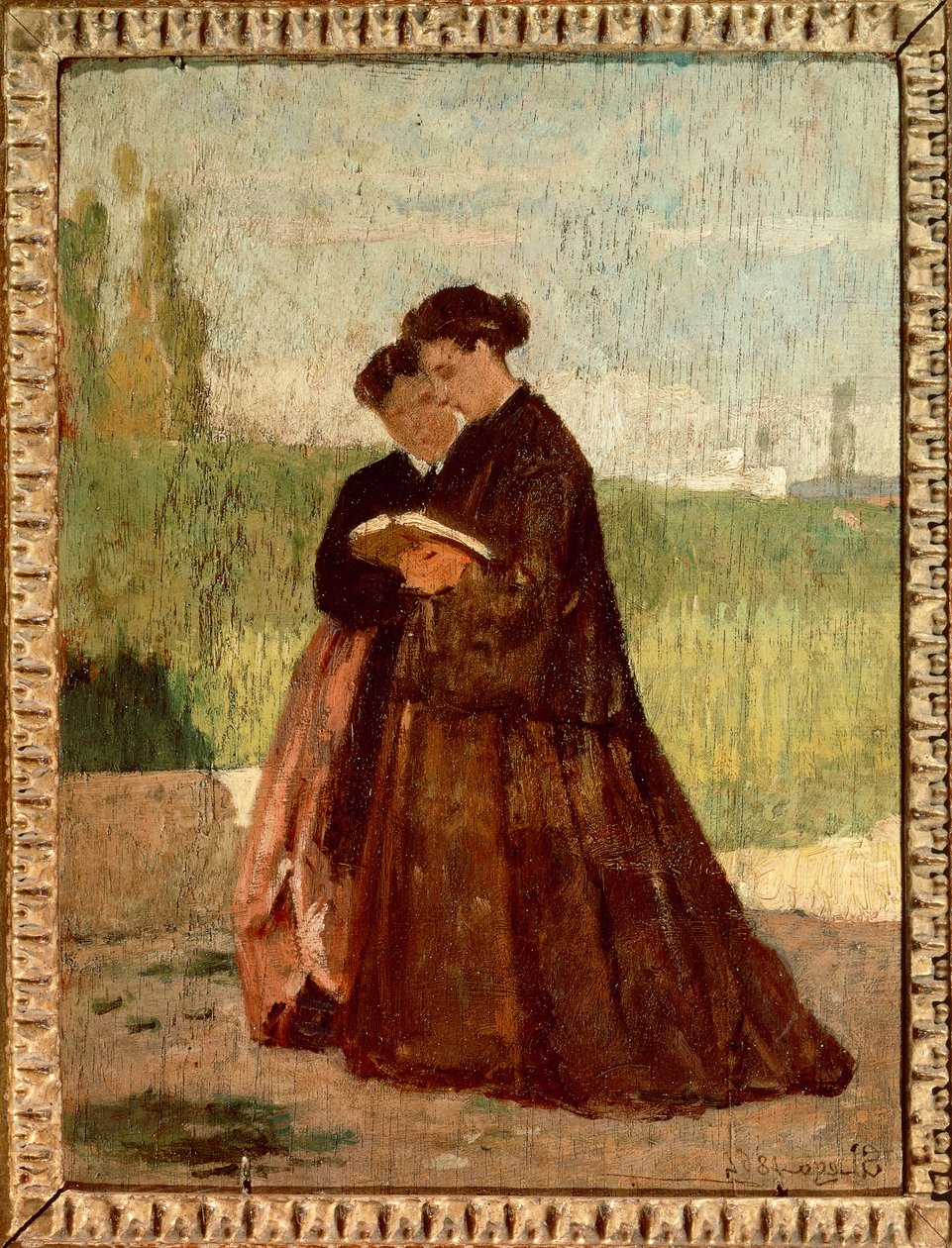 Promenade dans le jardin - Silvestro Lega