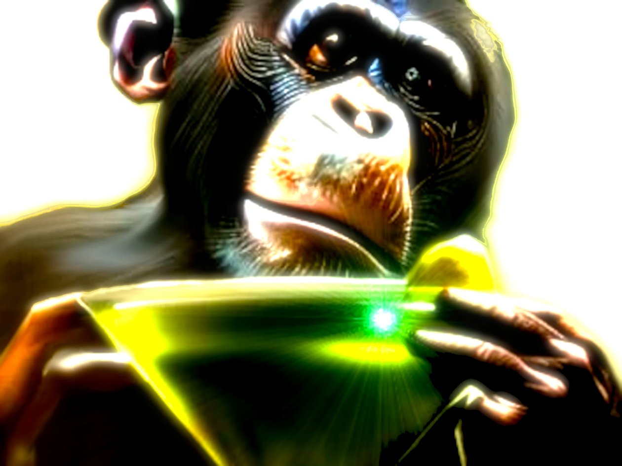 Singe buvant de l