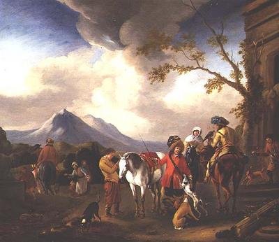 Le départ pour la chasse - Simon Johannes van Douw