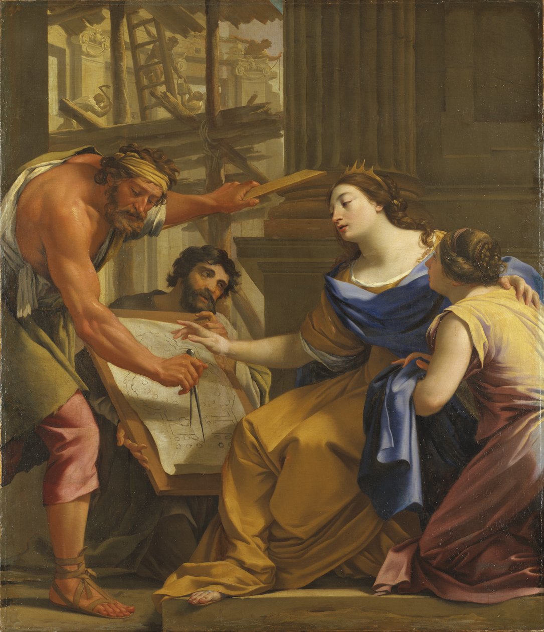 Artémise construisant le mausolée, vers 1640 - Simon Vouet