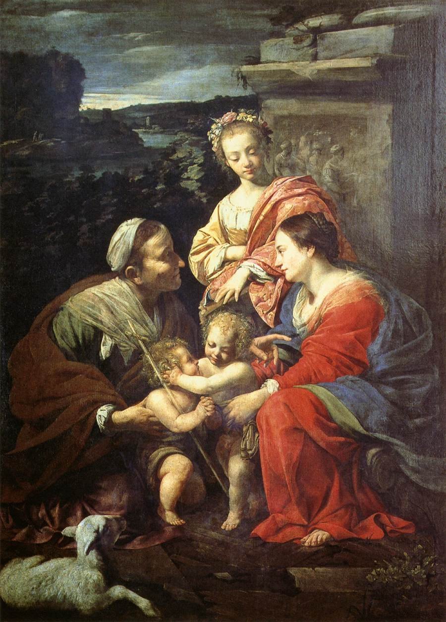 La Sainte Famille avec Sainte Élisabeth, Saint Jean-Baptiste et Sainte Catherine - Simon Vouet