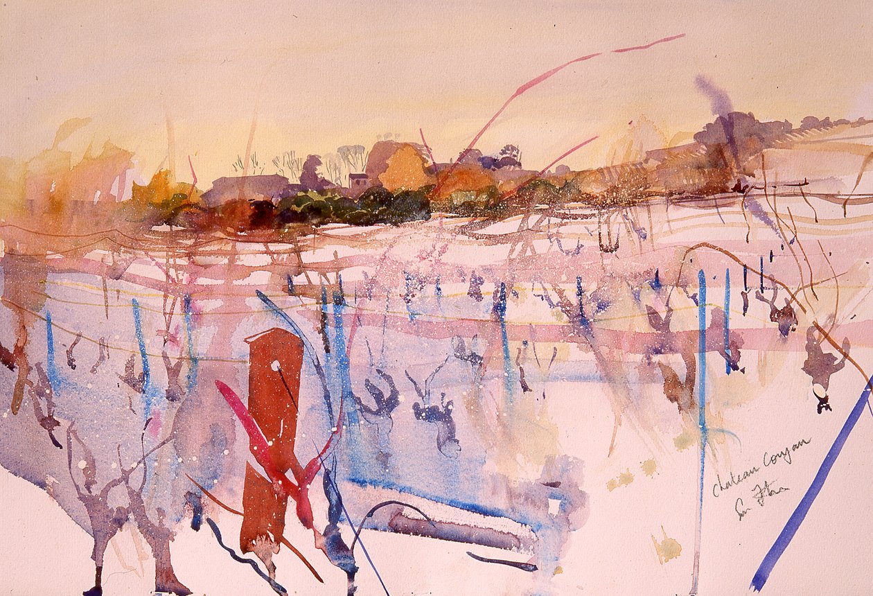 Coujan Hiver (aquarelle sur papier) - Simon Fletcher