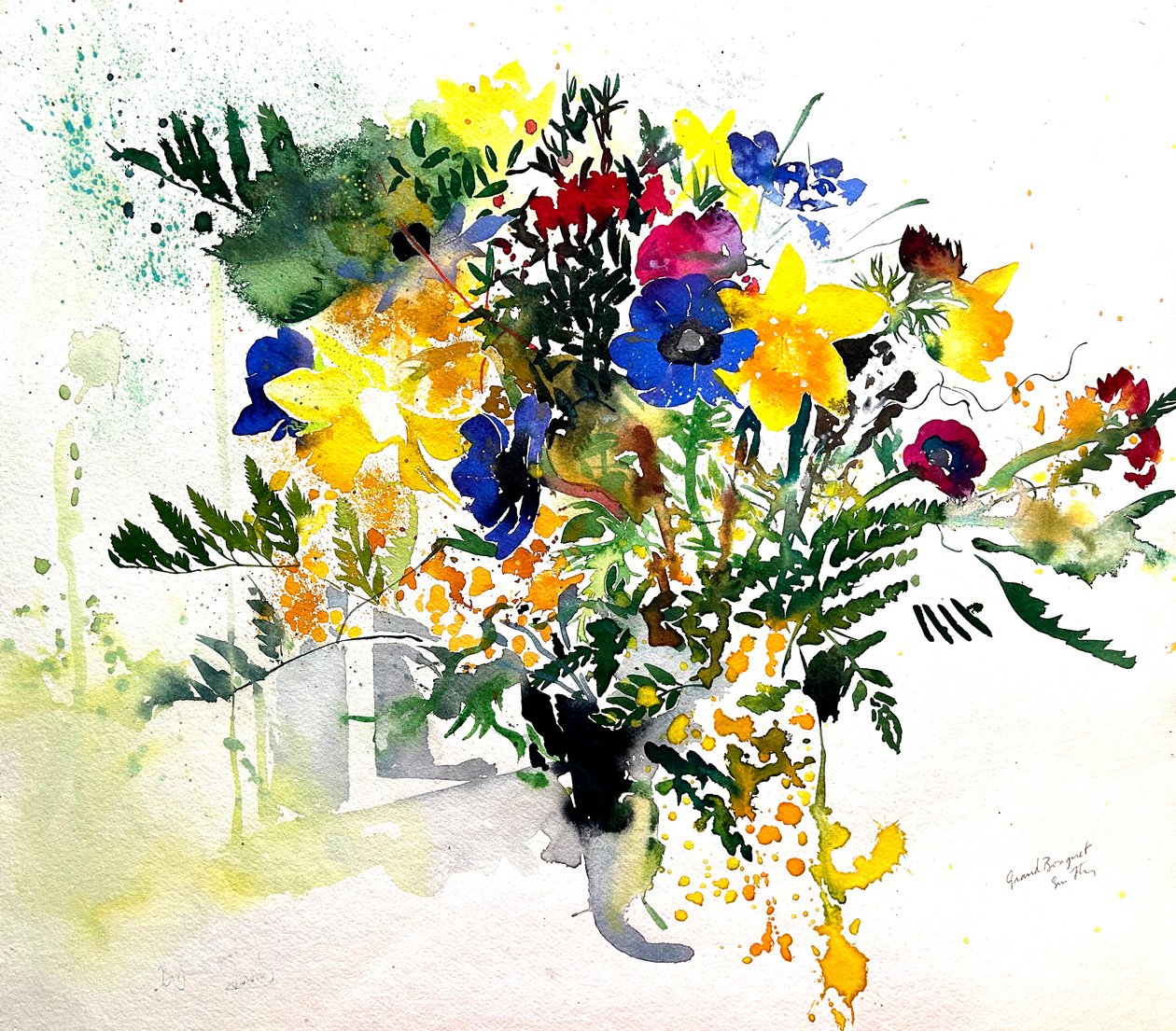 Grand Bouquet, 2005 (aquarelle) - Simon Fletcher