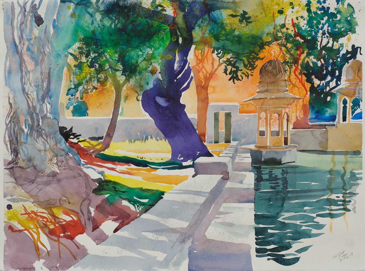 Lal Ghat, 2007 (aquarelle sur papier) - Simon Fletcher
