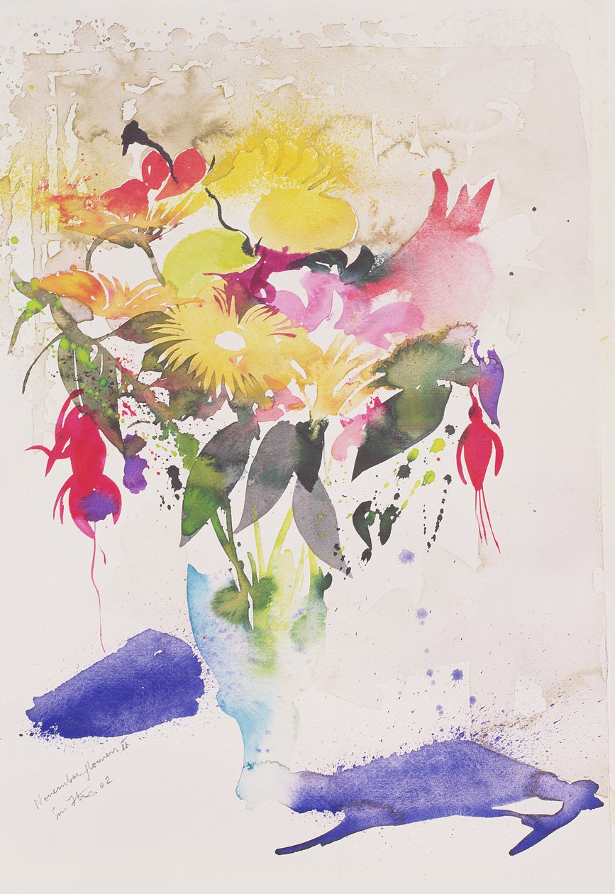 Fleurs de novembre II, 2002 (aquarelle) - Simon Fletcher