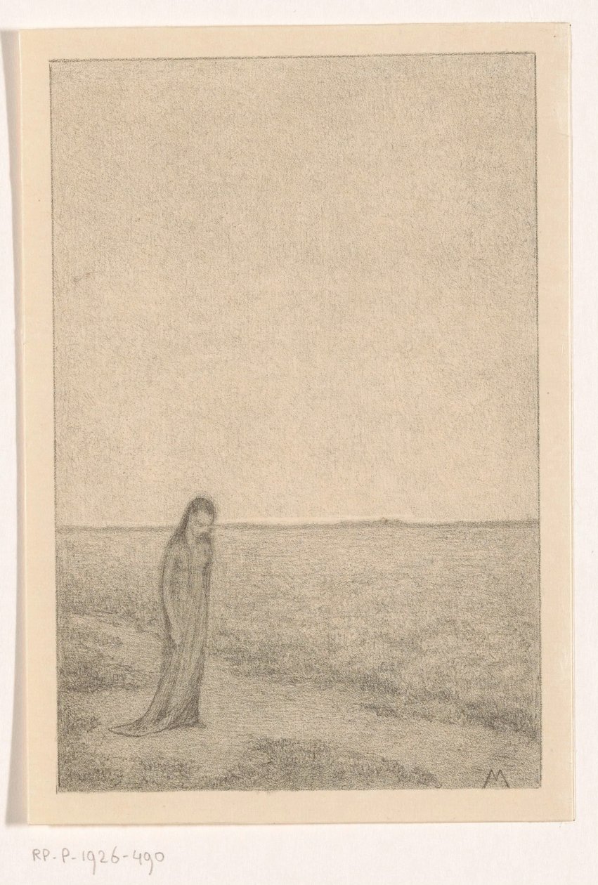 Femme dans un paysage plat - Simon Moulijn