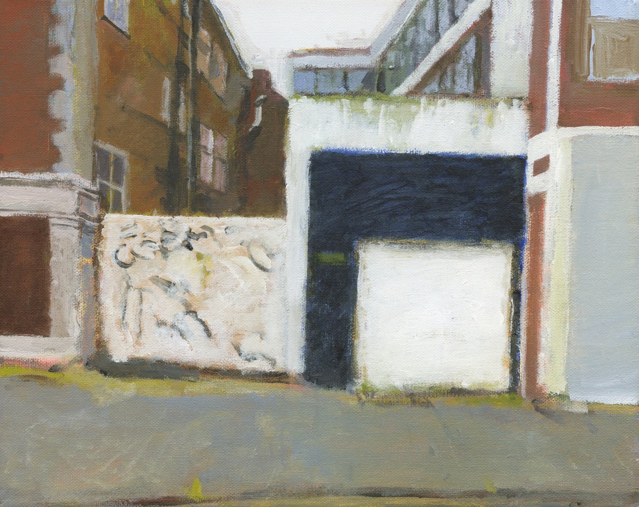 Vue de la rue, 2024 (acrylique sur toile) - Simon Neville