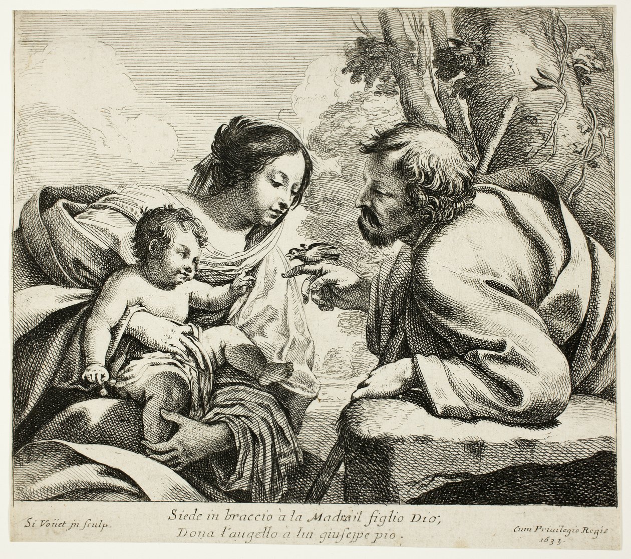 La Sainte Famille avec un oiseau - Simon Vouet