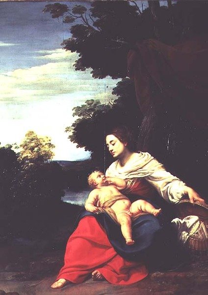 Madone avec un panier - Simon Vouet