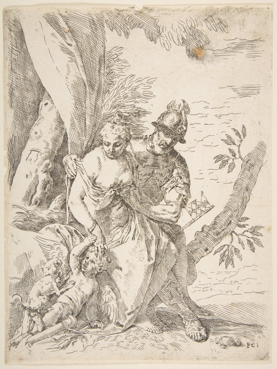 Mars, Vénus et Cupidon - Simone Cantarini