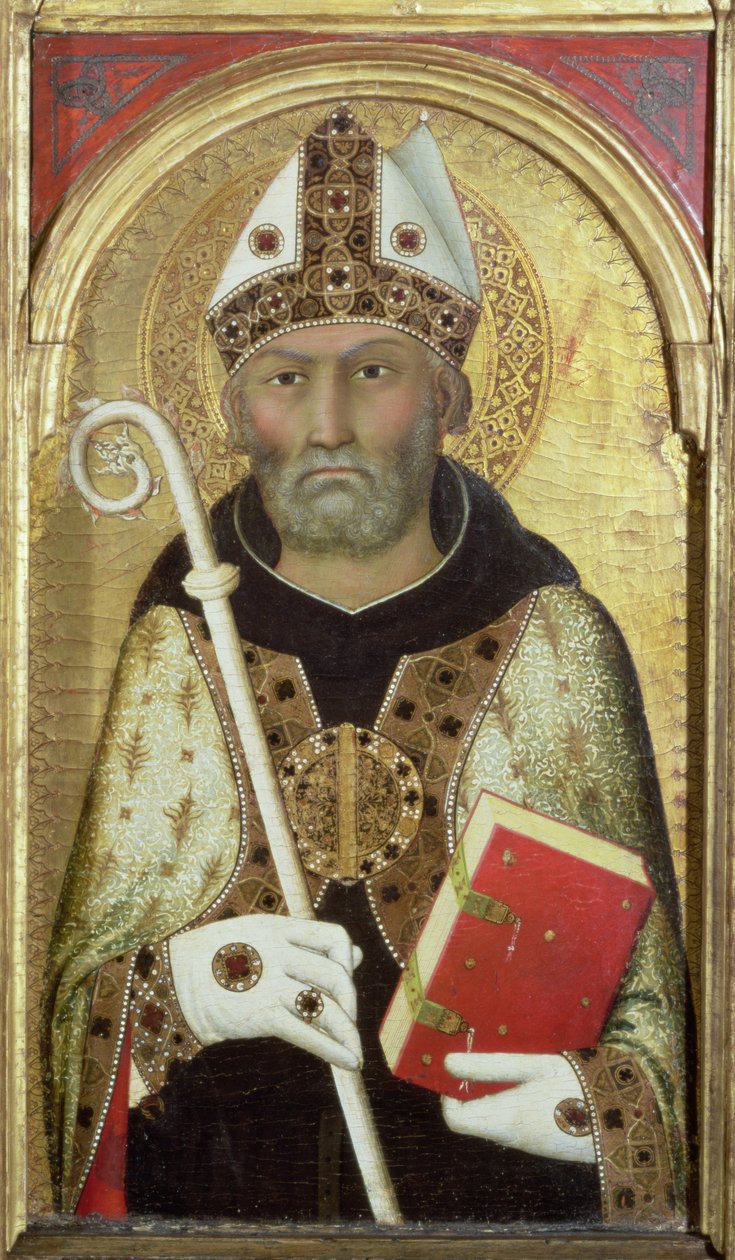 Saint Augustin, c.1319 (détail) - Simone Martini