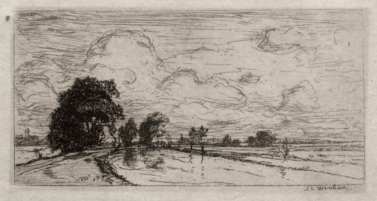 Paysage inondé avec arbres - Sion Longley Wenban