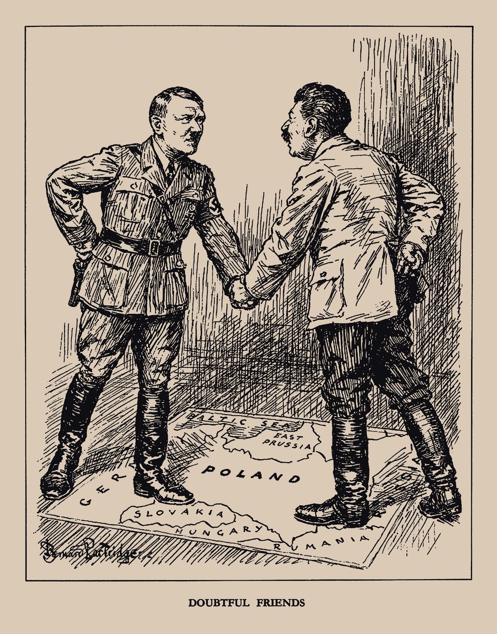 Amis douteux. Punch magazine, 1939 - Sir Bernard Partridge
